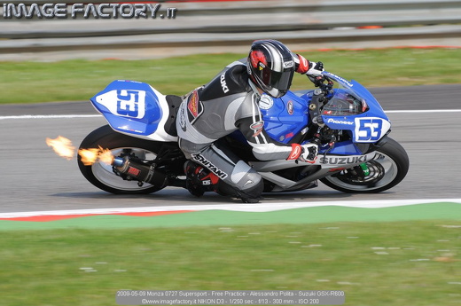 2009-05-09 Monza 0727 Supersport - Free Practice - Alessandro Polita - Suzuki GSX-R600